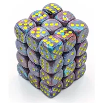 Chessex Signature 12mm d6 with pips Dice Blocks (36 Dice) - Festive Mosaic/yellow-27850