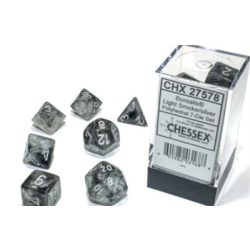 Chessex Borealis Polyhedral Light Smoke/silver Luminary 7-Die Set-27578