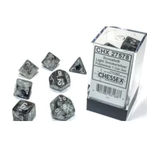 Chessex Borealis Polyhedral Light Smoke/silver Luminary 7-Die Set-27578