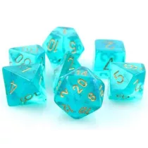 Chessex Borealis Polyhedral Teal/gold Luminary 7-Die Set-27585