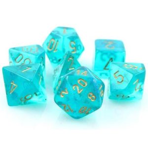 Chessex Borealis Polyhedral Teal/gold Luminary 7-Die Set-27585