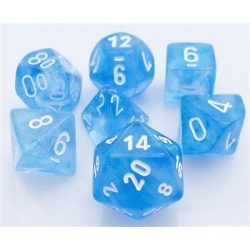 Chessex Borealis Polyhedral Sky Blue/white 7-Die Set-27586