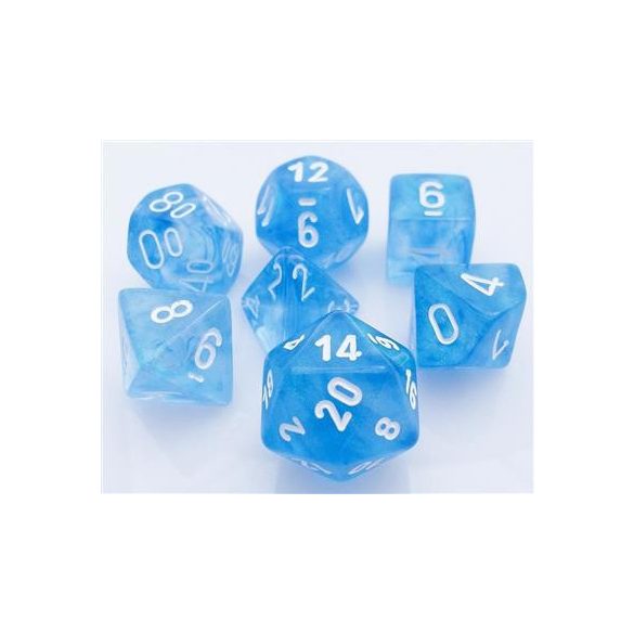 Chessex Borealis Polyhedral Sky Blue/white 7-Die Set-27586