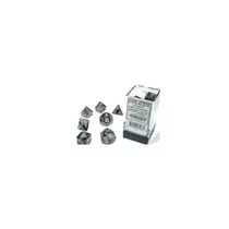 Chessex Borealis 16mm d6 Light Smoke/silver Luminary Dice Block (12 dice)-27778