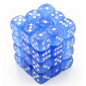 Chessex Borealis 12mm d6 Sky Blue/white Luminary Dice Block (36 dice)-27986