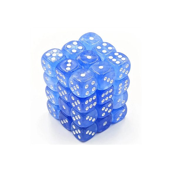 Chessex Borealis 12mm d6 Sky Blue/white Luminary Dice Block (36 dice)-27986