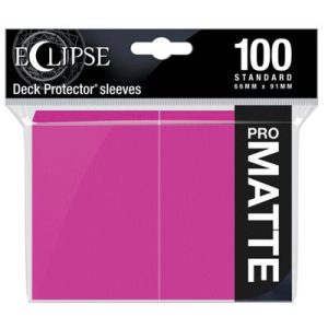UP - Eclipse Matte Standard Sleeves: Hot Pink (100 Sleeves)-15621