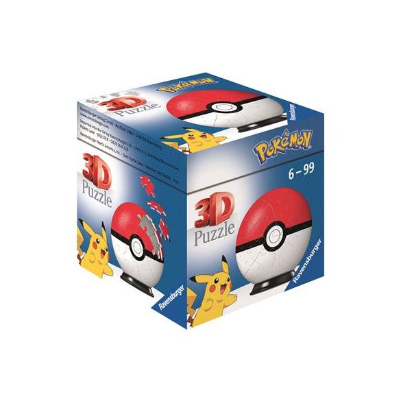 Ravensburger 3D Puzzle-Ball - Pokémon Pokéballs - Pokéball Classic 54pc - DE/NL/SP/FR/IT/EN-11256