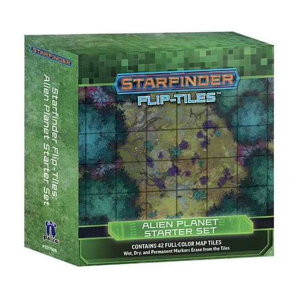 Starfinder Flip-Tiles: Alien Planet Starter Set – kétoldalas sci-fi térképlap készlet
