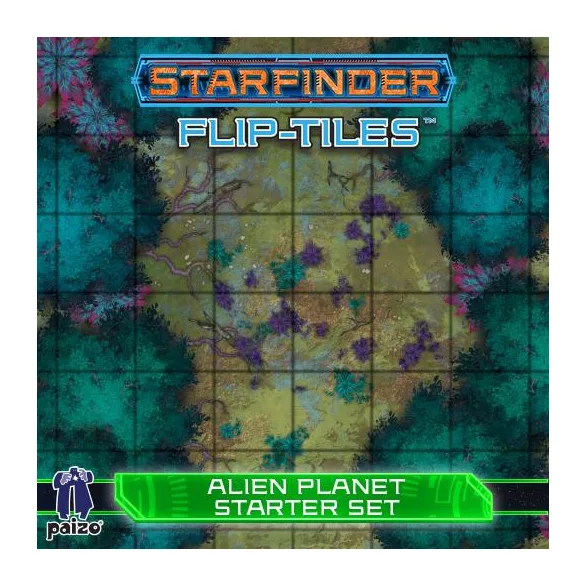 Starfinder Flip-Tiles: Alien Planet Starter Set – kétoldalas sci-fi térképlap készlet