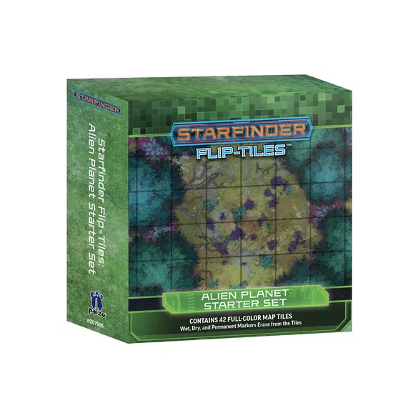 Starfinder Flip-Tiles: Alien Planet Starter Set – kétoldalas sci-fi térképlap készlet