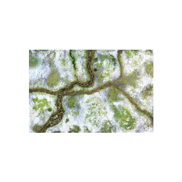 Kraken Wargames Gaming Mat - Snow Valley 44"x30" Gaming Mat-KWG-CP-45