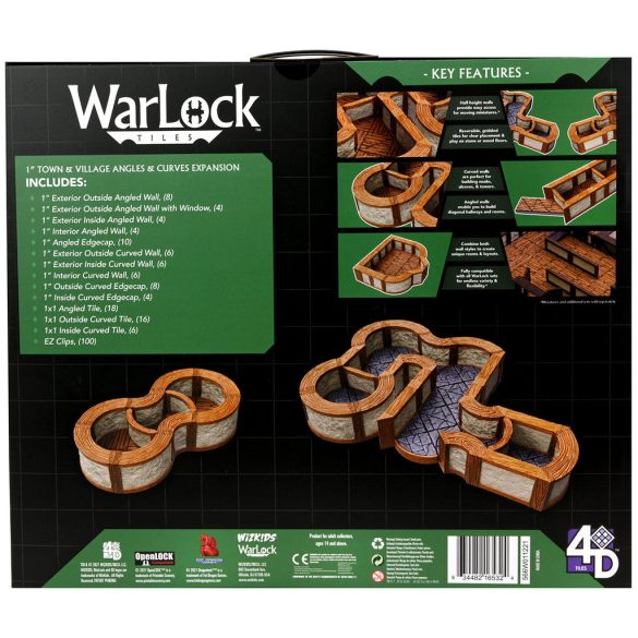 WarLock Tiles: Expansion Pack - 1 in. Town & Village Angles & Curves-16532