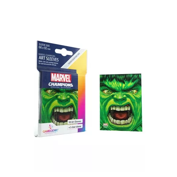 Gamegenic - Marvel Champions Art Sleeves - Hulk (50 Sleeves)-GGS15004ML
