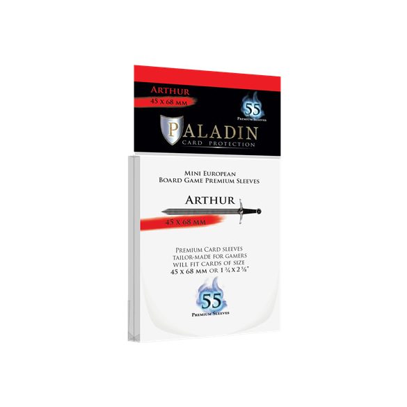 Paladin Sleeves - Arthur Premium Mini European 45x68mm (55 Sleeves)-ART-CLR