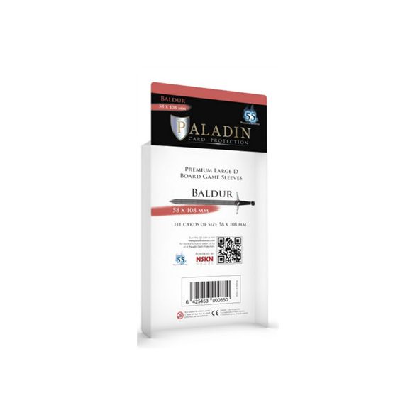Paladin Sleeves - Baldur Premium Large D 58x108mm (55 Sleeves)-BAL-CLR