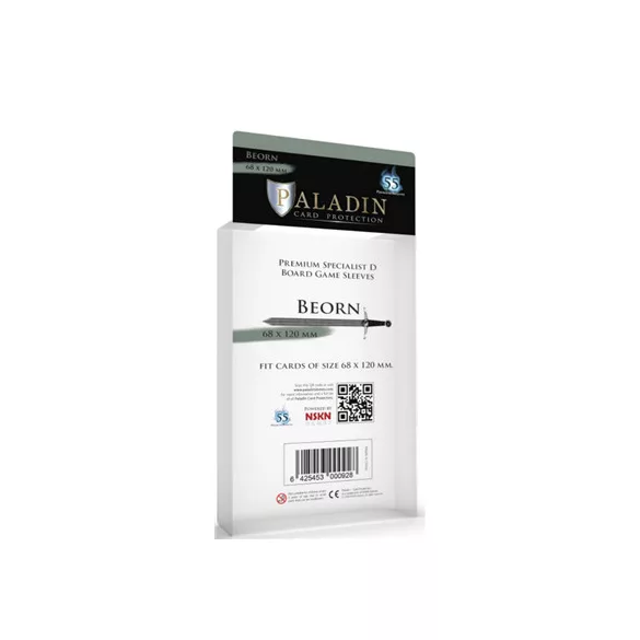 Paladin Sleeves - Beorn Premium Specialist D 68x120mm (55 Sleeves)-BEO-CLR