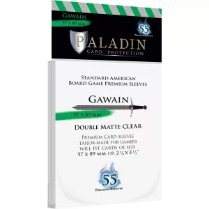 Paladin Sleeves - Gawain Premium Standard American 57x89mm (55 Sleeves)-GAW-CLR