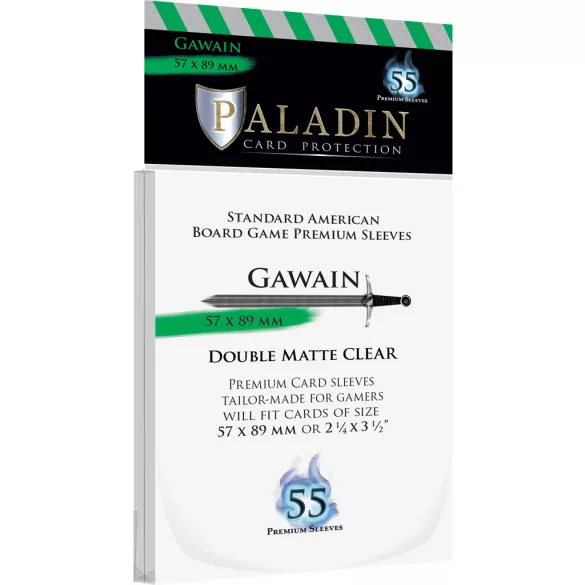 Paladin Sleeves - Gawain Premium Standard American 57x89mm (55 Sleeves)-GAW-CLR
