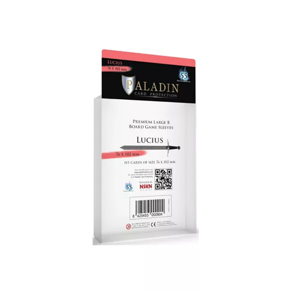 Paladin Sleeves - Lucius Premium Large B 76x102mm (55 Sleeves)-LUC-CLR