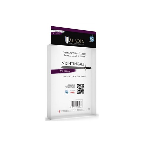Paladin Sleeves - Nightingale Premium Wider XL PLUS 127x153mm (55 Sleeves)-NGH-CLR