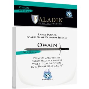 Paladin Sleeves - Owain Premium Large Square 80x80mm (55 Sleeves)-OWA-CLR
