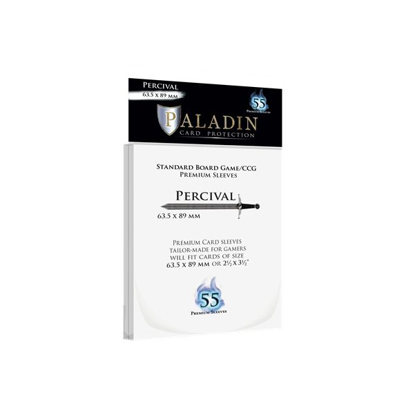 Paladin Sleeves - Percival Premium Standard Board Game/CCG 63.5x89mm (55 Sleeves)-PER-CLR