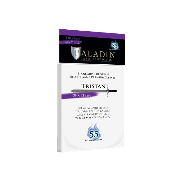 Paladin Sleeves - Tristan Premium Standard European 59x92mm (55 Sleeves)-TRI-CLR