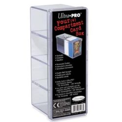 UP - 4-Compartment Card Storage Box - Clear-81163