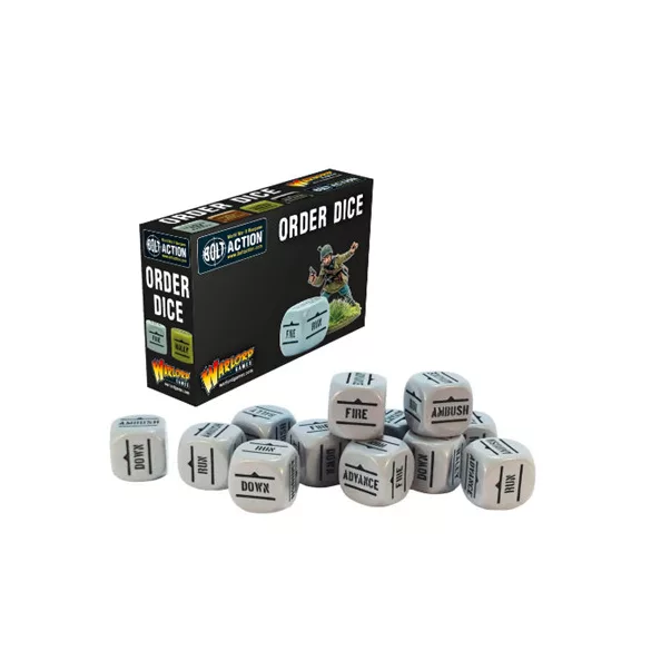 Bolt Action - Orders Dice - Grey (12)-402616008