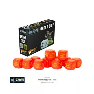 Bolt Action Orders Dice - Red (12) - 12 darab piros order dice