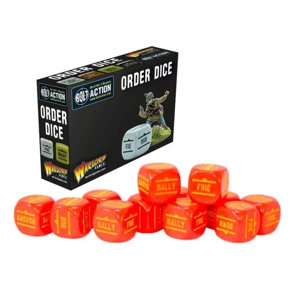 Bolt Action Orders Dice - Red (12) - 12 darab piros order dice