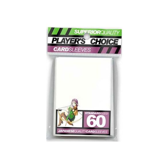 Player's Choice Premium Standard Sized Card Sleeves - White (60 Sleeves)-PCA1011