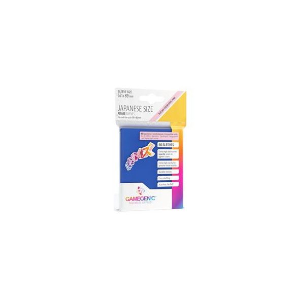 Gamegenic - PRIME Japanese Sized Sleeves Blue (60 Sleeves)-GGS10117ML