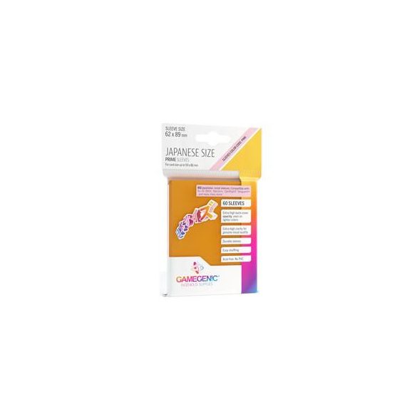 Gamegenic - PRIME Japanese Sized Sleeves Orange (60 Sleeves)-GGS10121ML