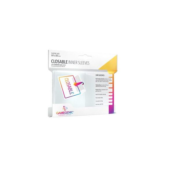 Gamegenic - Closable Inner Sleeves (100 Sleeves)-GGS10128ML