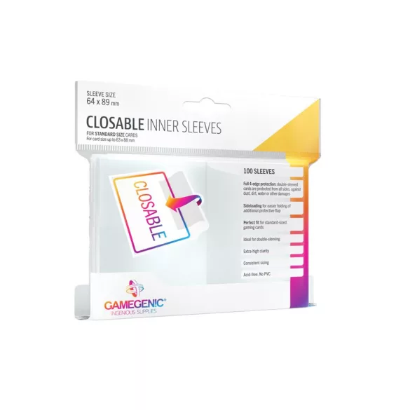 Gamegenic - Closable Inner Sleeves (100 Sleeves)-GGS10128ML