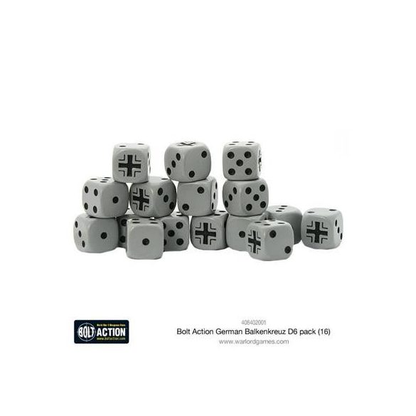 Bolt Action - German Balkenkreuz D6 Dice (16)-408402001