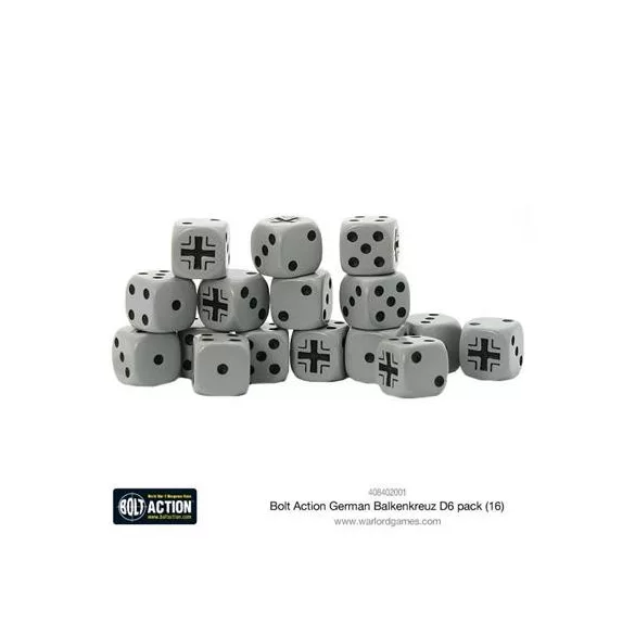 Bolt Action - German Balkenkreuz D6 Dice (16)-408402001