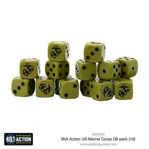 Bolt Action - US Marine Corps D6 Dice (16)-408403101