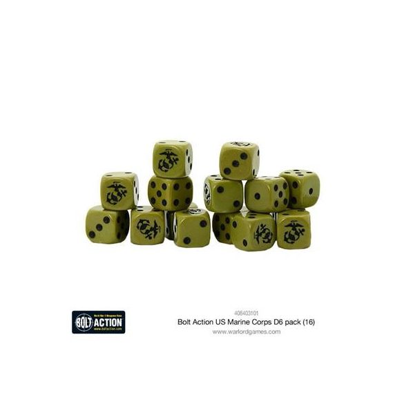 Bolt Action - US Marine Corps D6 Dice (16)-408403101
