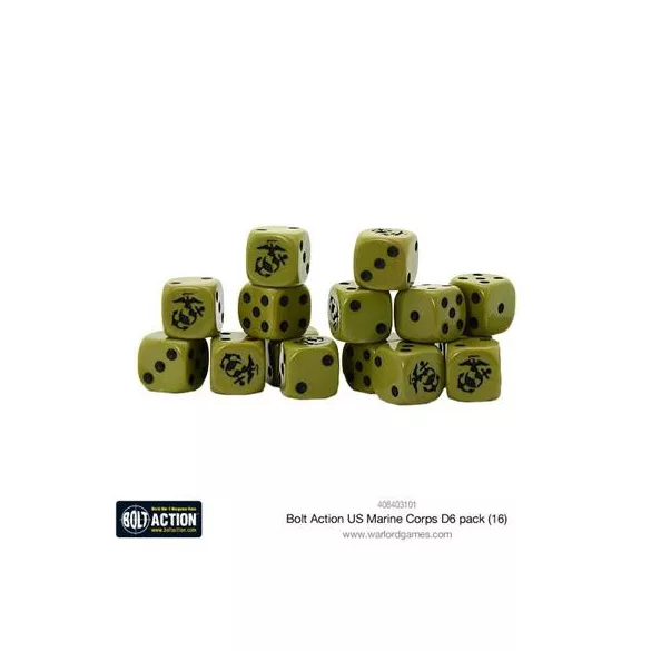 Bolt Action - US Marine Corps D6 Dice (16)-408403101