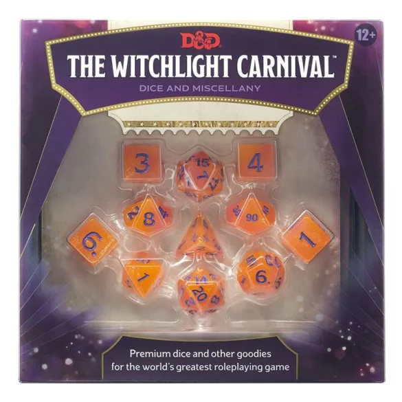 D&D Witchlight Carnival Dice Set szerepjátékos kockaszett térképpel és kártyákkal