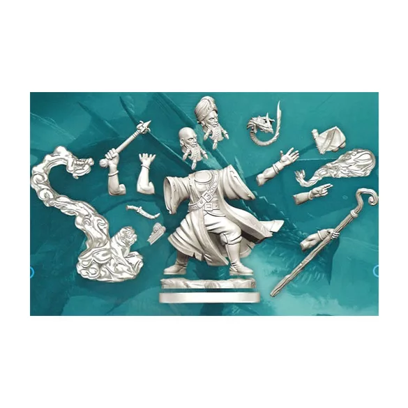 D&D Frameworks: Human Wizard Male character miniature