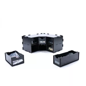 Kraken Wargames - Black Rack - Corner Element with Drawers-KWG0523-1