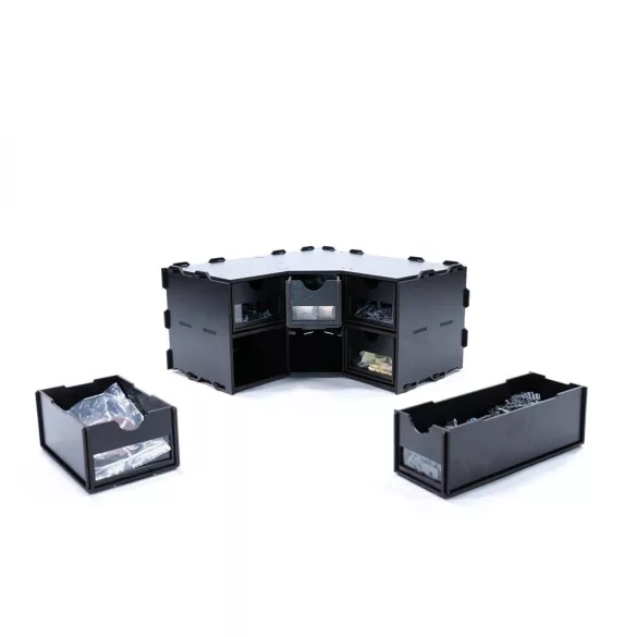 Kraken Wargames - Black Rack - Corner Element with Drawers-KWG0523-1