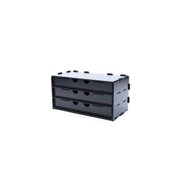 Kraken Wargames Black Paint Rack: Schrank mit 3 langen Schubladen-KWG0523-8