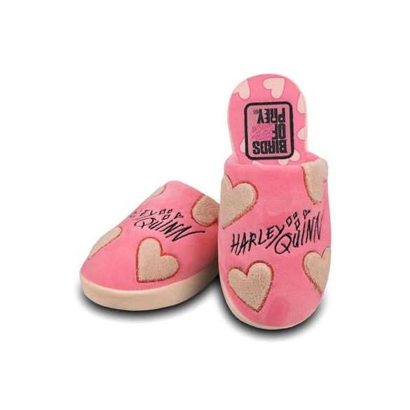 Harley Quinn Cosy Hearts Pink Mule Slippers (38-41)-93002