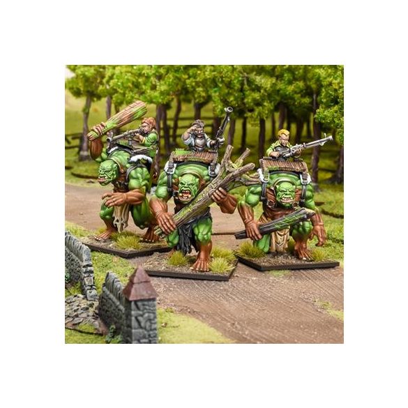 Kings of War - Halflings: Forest Troll Gunners Regiment - EN-MGKWHF303