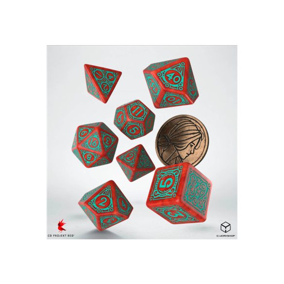The Witcher Dice Set Triss - Merigold the Fearless (7 & unique coin)-SWTR02